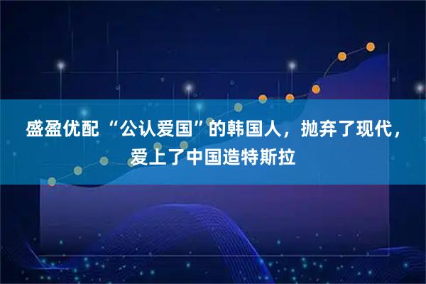 盛盈优配 “公认爱国”的韩国人，抛弃了现代，爱上了中国造特斯拉